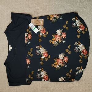 Mason and Belle mixed media navy top